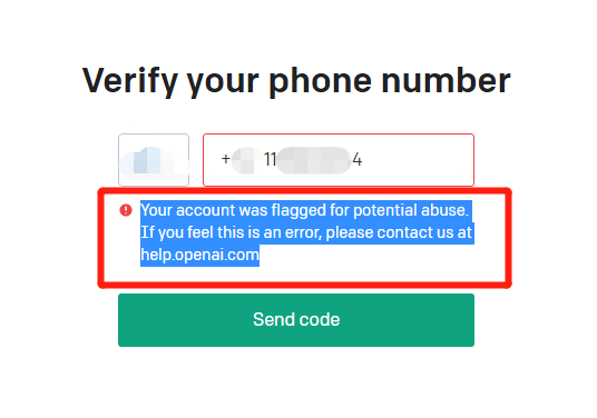 您的帐户已被标记为可能存在滥用行为“Your account was flagged for potential abuse. If you feel this is an error, please contact us at help.openai.com”